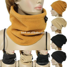 Snow-flower pattern knitted fleece beanie fleece tube scarf neck warmer